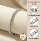 Lihong S925 Sterling Silver Bracelet Zirconia Tennis Ball Women Fashion Simple Engagement Wedding Charm Jewelry 4mm 16-20cm